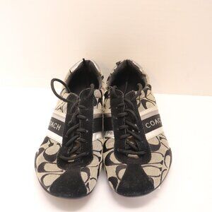 Coach Women's Athletic Shoes Preowned Size 61/2 Black Silver White